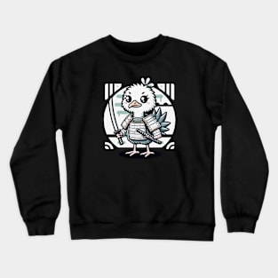 Kawaii Samurai Animal Ostrich with Katana Cute Crewneck Sweatshirt